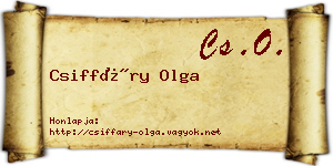 Csiffáry Olga névjegykártya