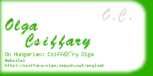 olga csiffary business card
